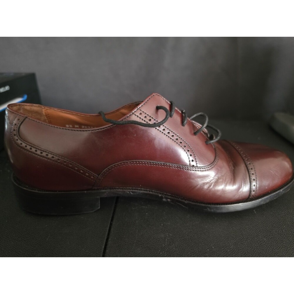 Bostonian Classics Men's Burgundy Leather Cap Toe Oxford Dress Shoes 9.5M - Picture 6 of 11